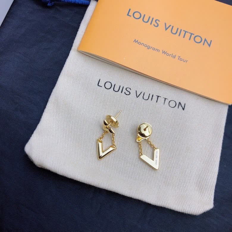 Louis Vuitton Gold Tone Earrings